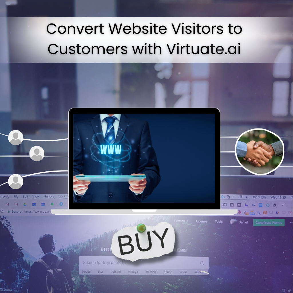 An illustration for converting website visitors to customers with Virtuate.ai